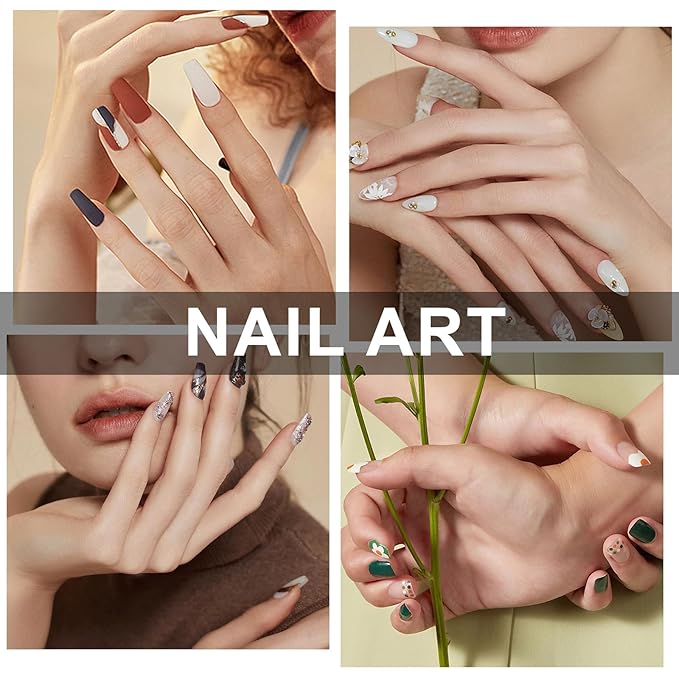 6Pcs Nail Art Liner Brushes, Striping Nail Art Brush for Gel Polish Painting, Thin Detail Brush Fine Drawing Art Design Pen Size 5/7/9/11/15/25mm