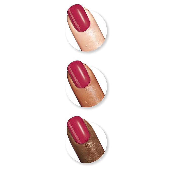 Sally Hansen Miracle Gel Salon Quality Nail Polish | Gel-Like Formula, Two-Step System, No UV Light Needed, Long Lasting | Opaque, Glossy | 555 Bordeaux Glow | Wine Red Nail Color