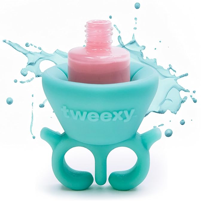 Tweexy Wearable Nail Polish Holder Ring - Ideal Gift for Teenage Girls - Nail Polish Holder Stand for Manicure & Pedicure, Fingernail Painting - Nail Polish Accessories (Spa Green)