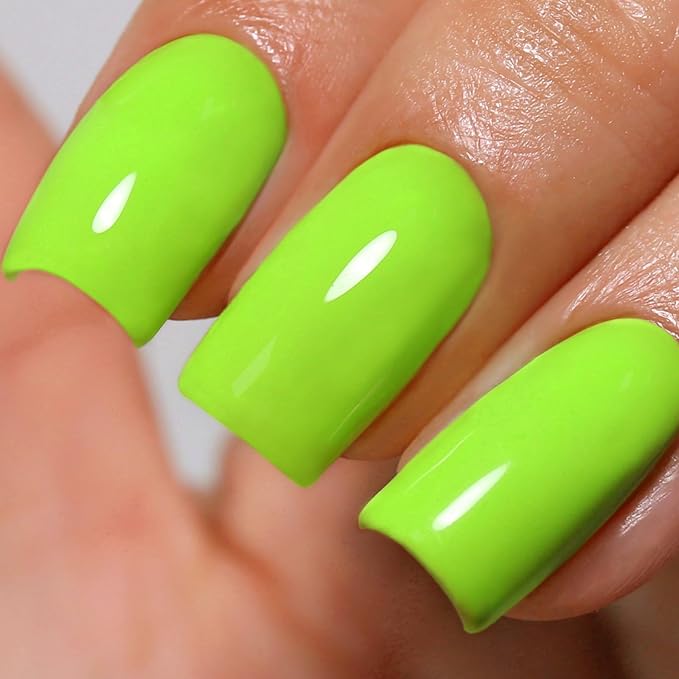 Neon Gel Polish, 0.5 Fl Oz Neon Yellow Green Gel Nail Polish Spring Summer Soak off LED UV Art Starter Manicure Salon DIY Design