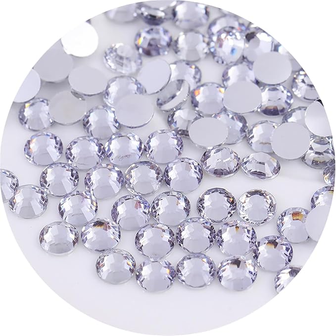 2250 Pcs SS16 4mm Flatback Rhinestones for Nails Art Crafts Glitter Round Gems Crystals DIY Clothes Shoes（White)