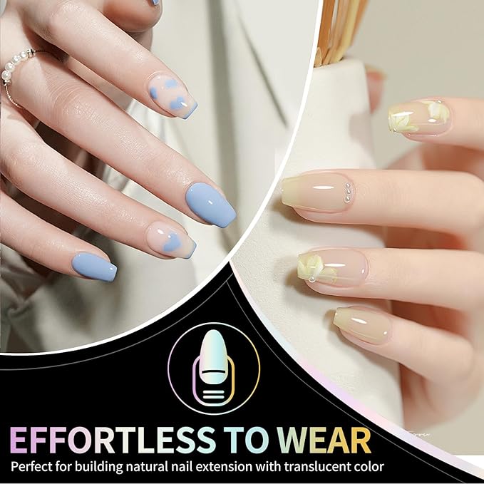 Short Coffin Nail Tips - 12 Sizes 240Pcs Pre-Etched Soft Gel Full Cover Soft Tips Half Matte False Nails Clear Acrylic Press on Fake Nails Gelly Extension DIY Manicure Gifts