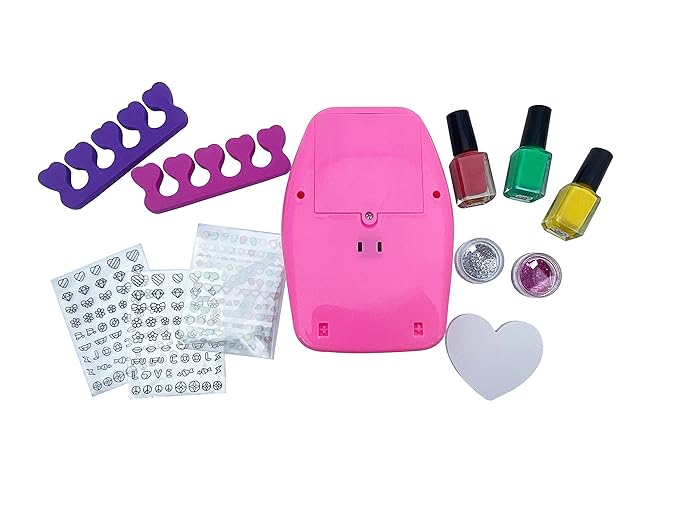 Nail art polish set for Girls. Emoji Pedicure and Manicure Kit, Nail Kit for Girls from 5 to 10 Years Old