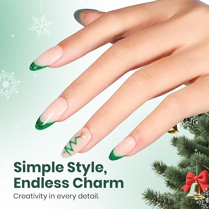 Beetles Green Gel Nail Polish – EverGleam Glitter Gel Polish, 15ml Soak Off UV LED Shimmer Emerald Green Nail Art Color, Long Lasting Glossy Manicurefor Salon and DIY Nail St Patrick Day