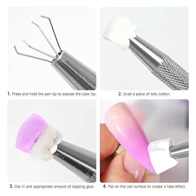 Nail Sponges Set for Ombre Gel 0.7inch 1.5CM Big Nail Sponges 100PCS Nail Art Tools Set With Grabbing Pen for person DIY Nails Painting Gradient Colors at Home Nail Technician Salon