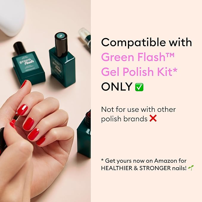 Manucurist Green Flash LED Old Rose - Powder Pink Gel Nail Polish - Vegan, 12-Free, Plant-Based - Strengthens and Protects the Nail - Gel Polish - Made in France - 0.5 fl oz