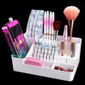 Nail Drill Holder & 28 Holes Nail Drill Bits Holder, Transparent Acrylic Nail Drill Machine Storage Box, Professional Nail Drill Organizer Case for Manicure tools, White