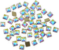 AD Beads Top Czech AB Crystal Flatback Rhinestone Nail Art Decoration Multi Shape (S14 Square 4mm, 50 Pcs)