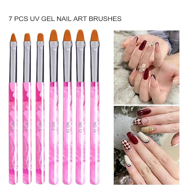 Professional Nail Art Brush Dotting Tools Kit (28pcs Pink)