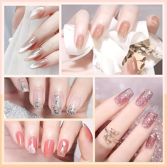 Morovan Monomer Acrylic Nail Liquid with Powder Kit Glitter Acrylic Powders Set for Nail Art Decoration Extension DIY at Home