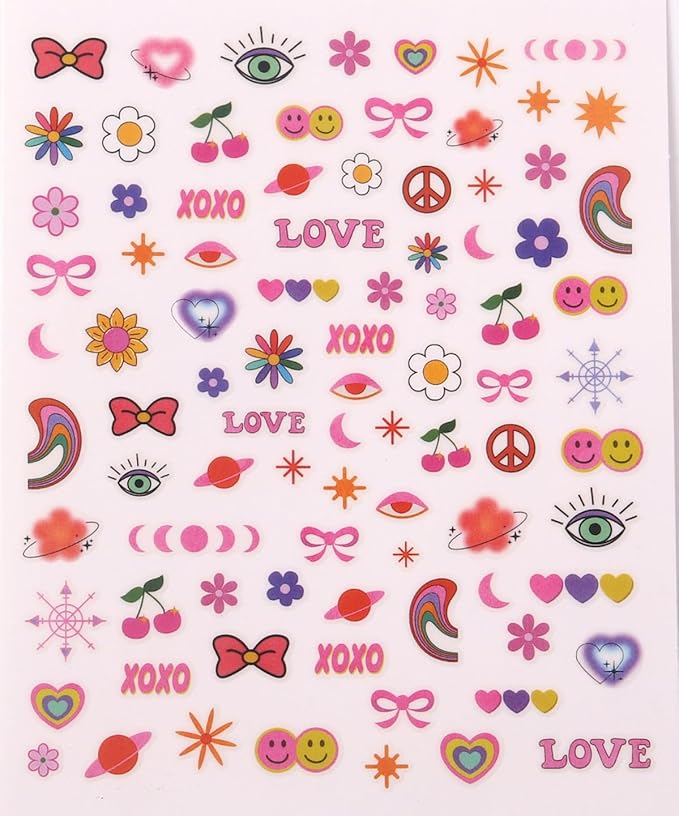 Impressed 5 Sheets Luxury Nail Art Stickers 500+ Gold Customized Nail Decals for Fake Nail Design and Salon Nails Accessories (Y2K)