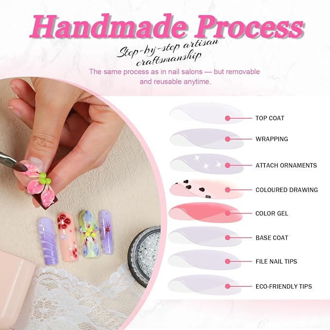 Red French Press On Nails 10pcs, Handmade Acrylic Almond Tips with 3D Floral Art & White Polka Dot Design, Cute Love-Inspired Reusable Nail Set for Parties, Date Nights & Valentine’s Day – Appife