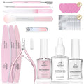 Beetles Gel Polish Remover Kit Nail Care Kit Nail Prep Set Cuticle Oil Cuticle Remover Nails Strengthener 14pcs Manicure Tools Glass Files Removal Foil Wraps Cuticles Trimmer Pushers Gift for Women