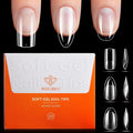 Modelones Short Almond & Square & Round Nail Tips - Multi-type 3 Styles Set Gel Tips Half Matte Full Cover Clear Acrylic Gel Kit Fake Nails for Extension DIY Salon 450Pcs 15Sizes