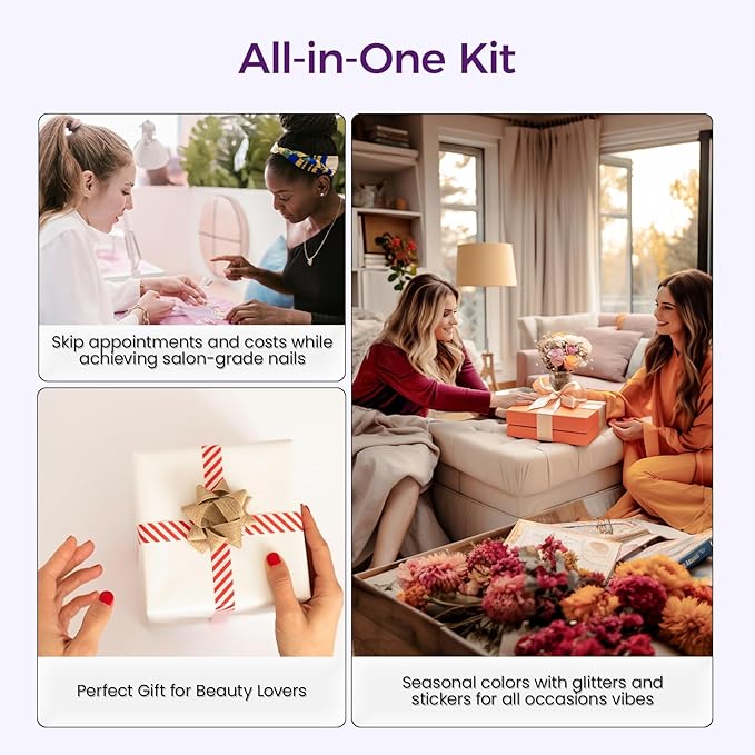 Poly Gel Nail Kit: Summer Colors Polygel Nail Kit with Slip Solution Portable UV/LED Nail Lamp and Complete Extension Accessories for Easy Home Manicure