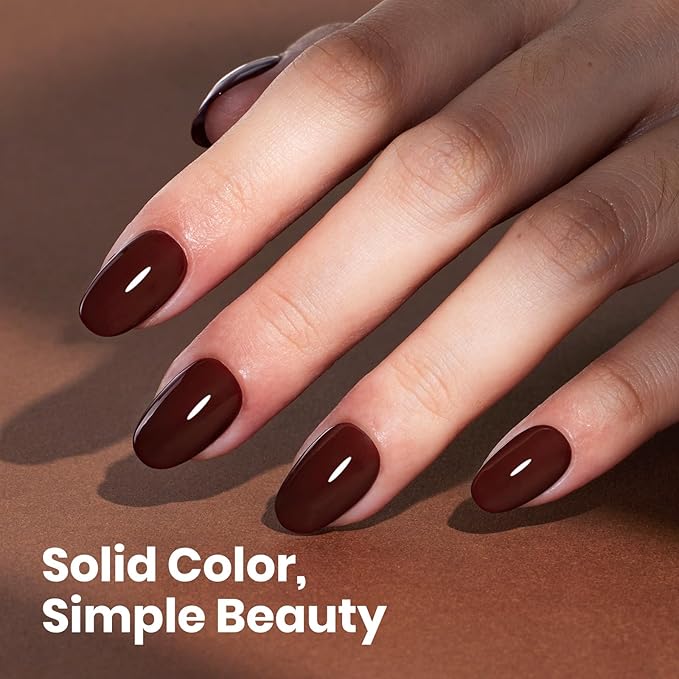 Beetles Burgundy Gel Nail Polish - Merlot Wine HEMA-Free Gel Polish Wine Burgundy Nail Color Long-Lasting Soak Off UV LED Nail Art Home Salon 8ml