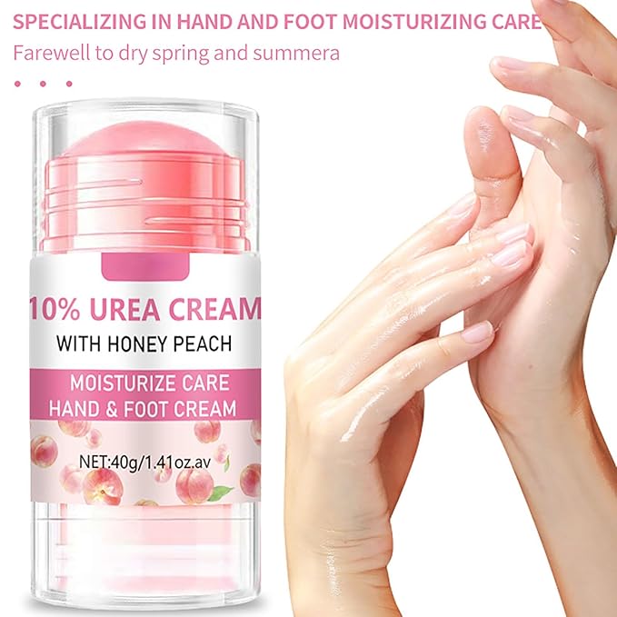 Hydrating and Anti-Cracking Foot Cream, Hand and Foot Stick Peach with Honey Hydrates and Repairs Dry Cracked Feet Moisturizer Balm for Smoothing and Soft Skin for Women and Men 1.41Oz