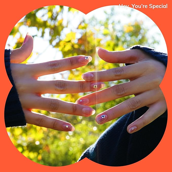 Heyhae Semi Cured Gel Nail Strips | No LED Lamp Needed | Ombre, Pink | Easy Apply & Remove, Salon Quality | Includes 28 Strips, 1 Prep Pads, Nail File & Wooden Stick - Hey, You’re Special