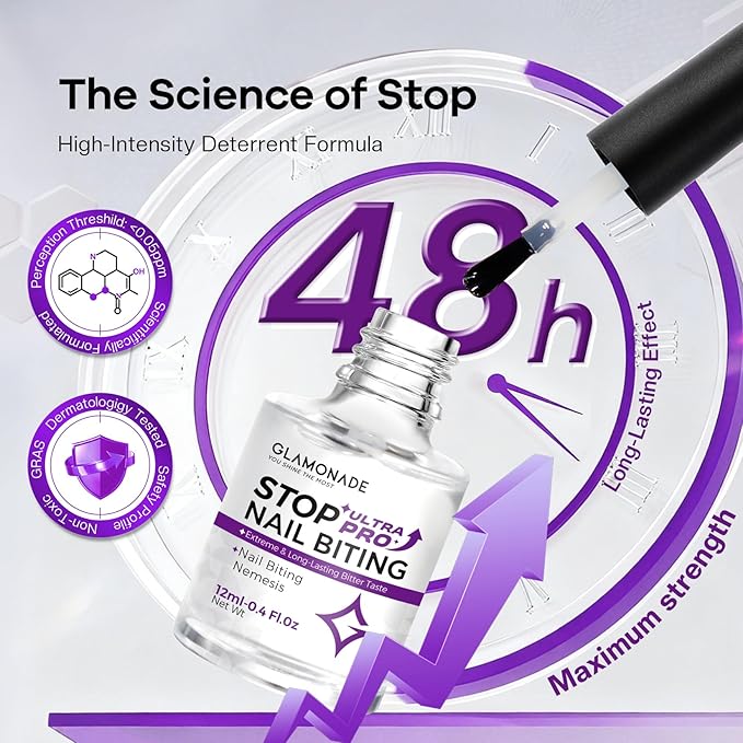 Stop Nail Biting Polish Extra Strength Formula Upgraded Bitterness Effective Anti-Biting Treatment for Adults Kids Bitter Nail Deterrent to End Thumb Sucking Water Resistant & Long Lasting