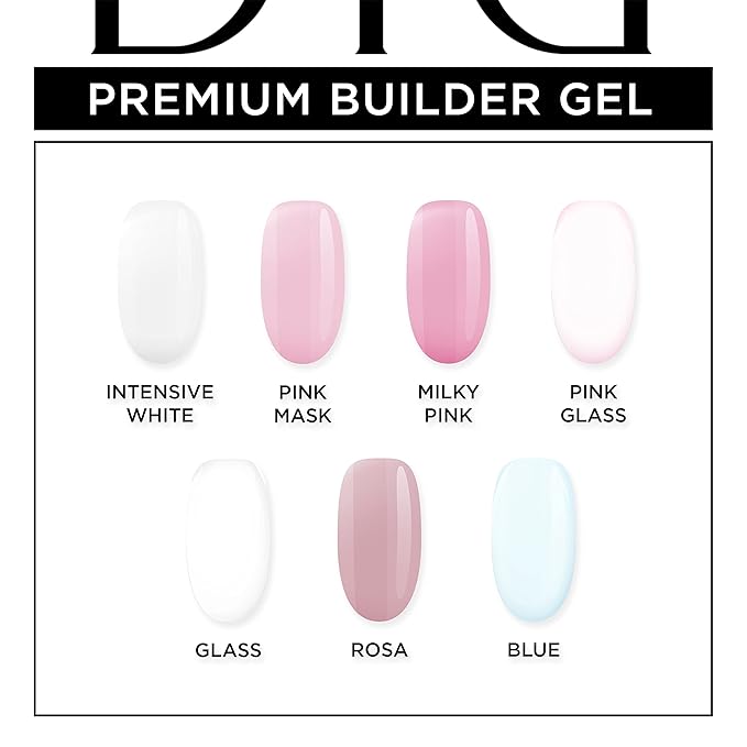 Didier Lab Premium Nail Builder Gel Clear - Strengthens Natural Nails - LED UV Builder Nail Gel - Hard Gel Nail Builder for Nail Repair and Nail Extensions 0.53 fl oz