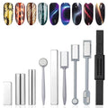 9pcs Nail Cat Eye Magnets For Nails Art Magnet For Cat Eye Gel Nail Polish Magnet Tools Nail Magnet Nails Round Square Magnet Stick Cat eye Designs Tool Magnetic Nail Art Magnets Tool