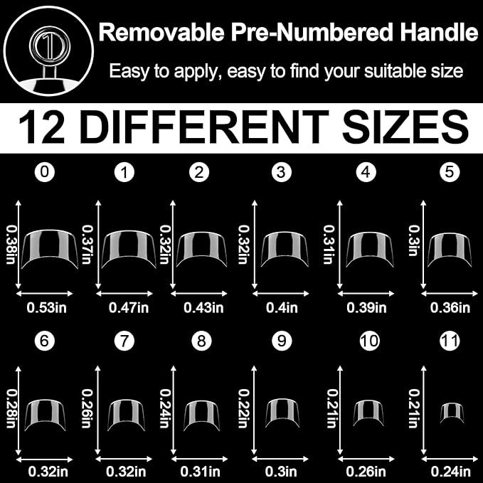 720 Pcs 3 Styles Extra Short Half Cover Almond - Small Square - French Square Tip for Nails Set,Soft Gel Acrylic Nail Tips Clear Pre-shape French Tip for Nail Extension 12 Sizes DIY Nail Salon 3 Boxes