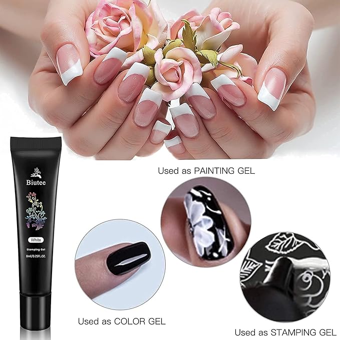 SEISSO Stamping Nail Polish Gels, 12 Colors Stamping Gels 0.25 Fl Oz Soak Off Printed Gel UV Stamp Nail Gel for Nail Stamp Plate Stamper DIY Nail Art Design