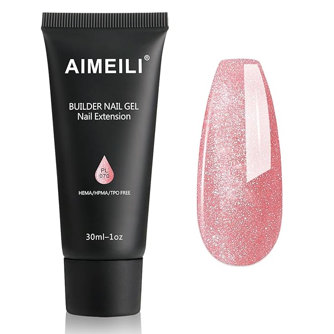 AIMEILI Poly Nail Extension Gel Builder Nail Gel Hema Free Poly Nail Enhancement Nail Art Design DIY Salon Nail At Home Gift for Women Nail Gel - 070