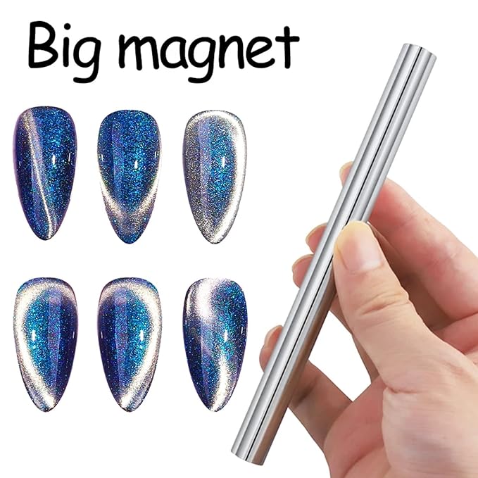 38 Pieces Cat Eye Magnet for Nails Cylindrical Strong Nail Magnet Tool Multi-Functional Nail Magnet Double Ended Magnet Wand Magnet Stick Cube Nail Magnet for Cat Eye Gel Nail Polish