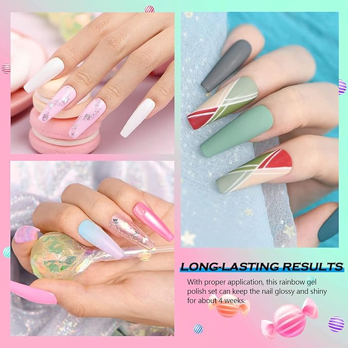 36 Colors Nail Art Gel Paint Kit, 38PCS Polish Set With Brush for DIY Design At Home, Solid Polish for DIY, Nails Kits Gift for Women