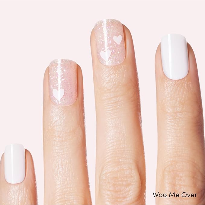 Dashing Diva Glaze Nail Strip Duo - Gimme Glitter Collection - Iced Out & Woo Me Over - Long Lasting, Chip Resistant, Semi-Cured Gel Nail Strips - Contains 2 Colors