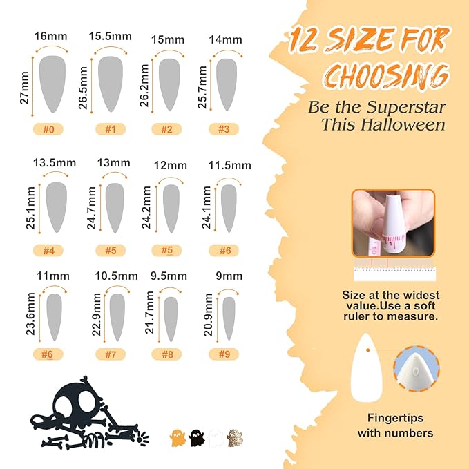 Morily Halloween Press on Nails 24Pcs Black Stiletto Fake Nails Medium Length with Pumpkin Spider Web Design Acrylic Artificial Glossy Almond Stick on False Nails for Women (Black Cobweb Gold Glitter)