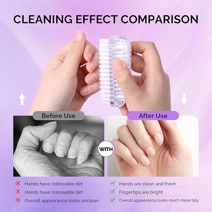 MelodySusie All in One Nail Brush Set, 6 Pack Nail Brushes for Cleaning Fingernails, Nail Dust Brush and Cleaner Scrubbing Set Manicure Pedicure Tools for Men and Women