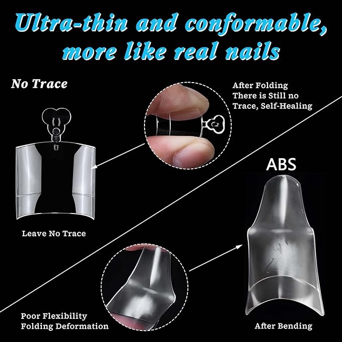 240pc Fake Toenails Half Cover Gel Toe Nail Tips Clear Press on Toenail, Short Square Fake Toes Nails Tips Clear Gel Toenails Extrension False Toe Nail Feet Artificial Toenail Tip