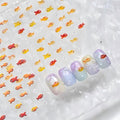 Dedyel 5D Embossed Cute Goldfish Nail Art Stickers Cartoon Kawaii Design Anime Self Adhesive Nail Stickers for Women Kids Girls Nails Art Decorations