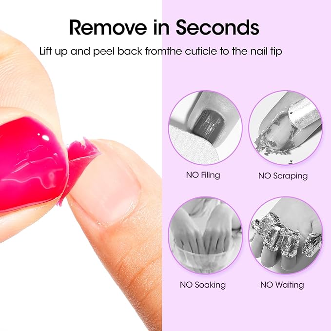 GELLEN Peel Off Gel Base Coat and Top Coat Set, Peelable Base Gel without Soaking, Clear Top Coat Nail Polish, UV LED Lamp Needed, Home DIY Nail Art Manicure Set