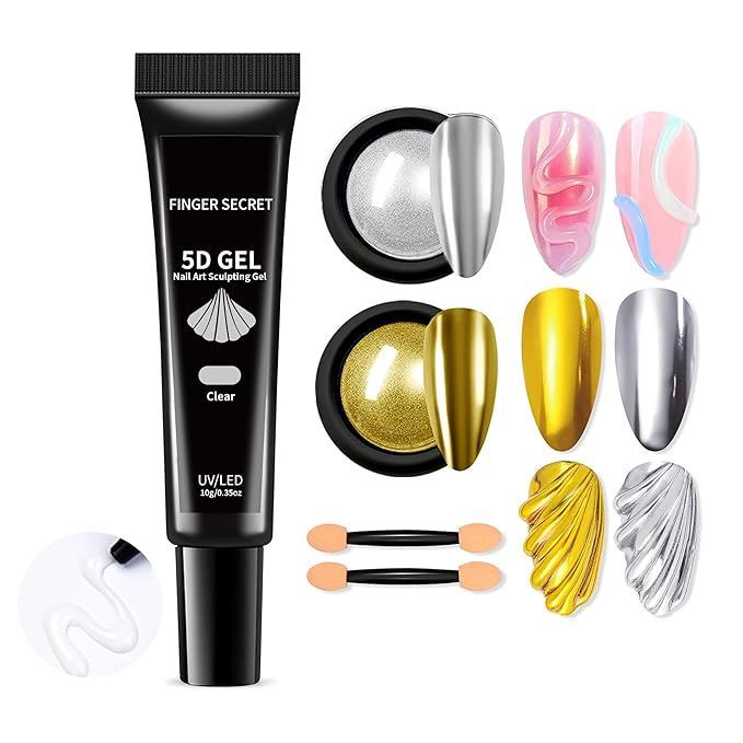 5D Nail Art Sculpting gel Kit-10g/0.35floz Unleash Your Creativity in Nail Art Sculpting 5D Nail Gel Dimensional Nail Arts designs Ideal for both professional and Home DIY