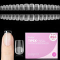 Beetles Tipex Lite Pre-Built Apex Nail Tips, Square XS Short, 256pcs Value Pack, 16 Sizes | 00-14, Flat-Nail Friendly Acrylic Tips for Natural Nail Beds, Easy for Beginner DIY