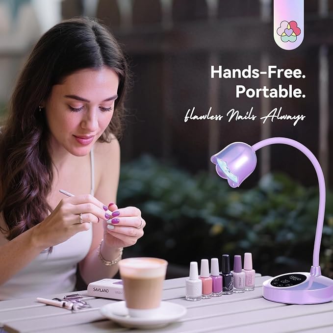 SAVILAND Advanced 30W U V Nail Lamp: Pink Gel Nail Lamp Cordless U V Light for Gel Nails Smart Sensor LED Flash Cure Lamp lampara led para uñas Profesional 8S Fast Cure Nail Salon Home Manicure