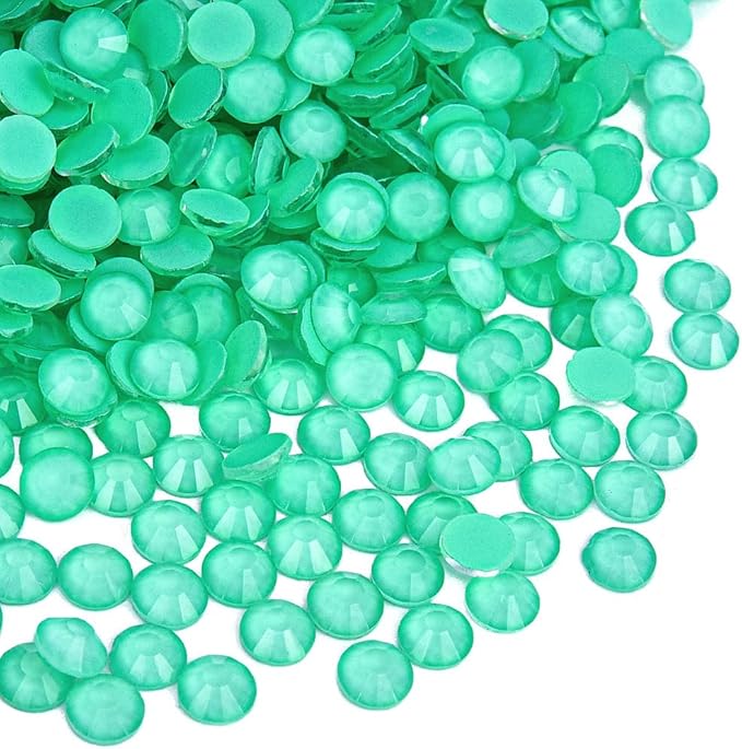 Blinginbox Flatback Rhinestones Round Gems, 1440pcs Luminous Series Glass Stones Neon Gems Non Hotfix Crystal Rhinestones for Nail Charms Crafts Clothes Tumblers,Mac. Emerald Luminous,SS6.