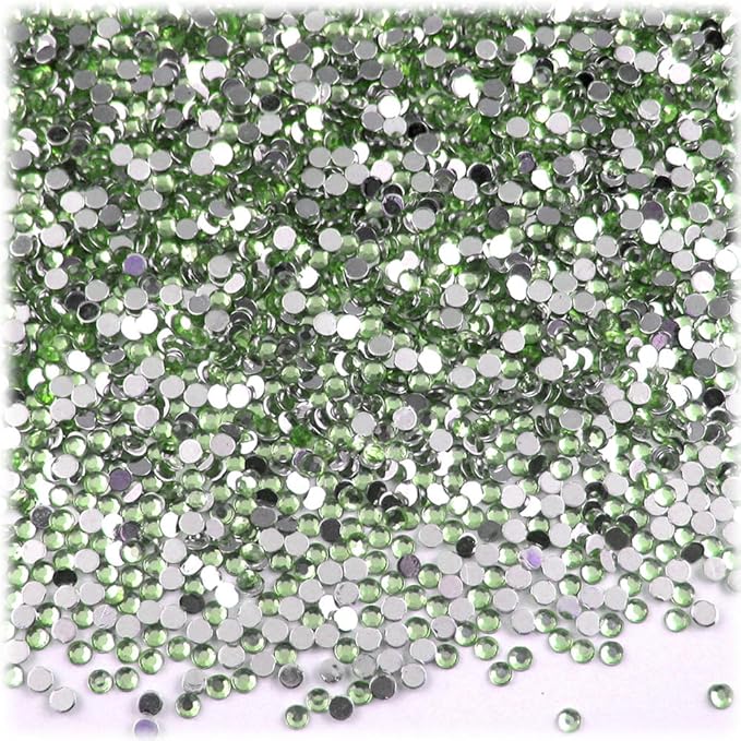 The Crafts Outlet 5,000pc Rhinestones Round 2mm Tiny for Nails - Flatback Light Orange