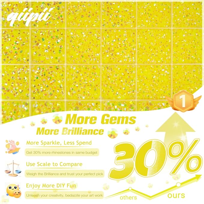 Lemon Yellow AB Resin Rhinestones w B7000 Glue for Bedazzling Crafting 2mm-6mm Citrine Flatback Jelly Stones Diamonds Gems Bedazzler Kit Charms for Nails Face Makeup Tumblers Bottles Crafts