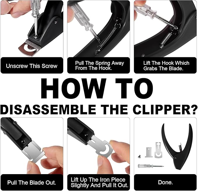 Black Adjustable Nail Clippers with Magnet Sizers for Acrylic Nails, Professional Stainless Steel Fake False Nail Tip Sharp Clipper Cutter Trimmer, Manicure Tool for Salon Home Nail Art