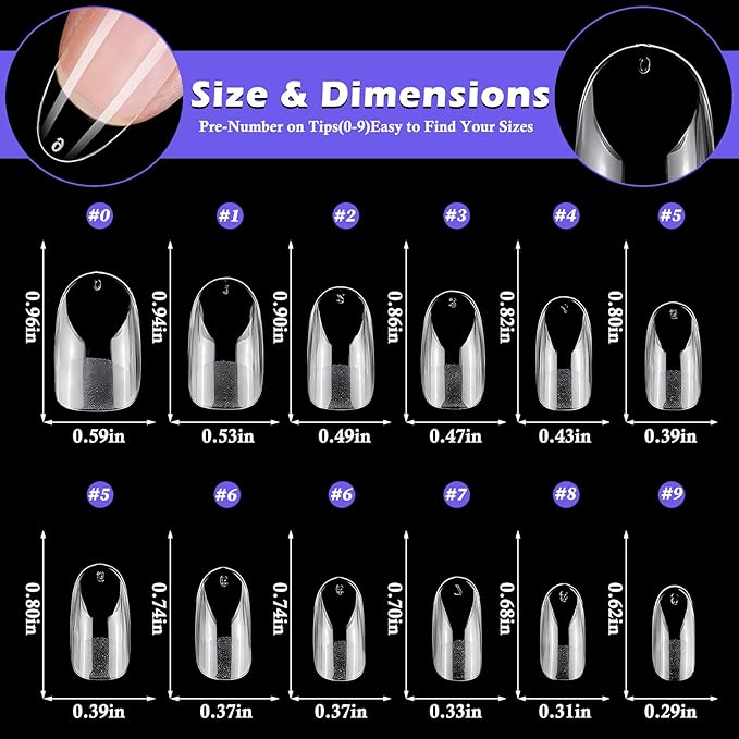 240pc Oval Gel Nail Tips Short Fake Nails Clear Press ons Nail, Short Oval Nails Tips Acrylic Nails Extension Soft Gel Nails Tip Full Cover Round Almond False Nail Clear Artficial Fingernails