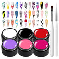 6 Colors Nail Painting Gel Set, Nail Paint for Nail Art, Gel Polish For French Tip Tool Design For Home Salon DIY Nail Art,UV/LED Curing Required(color-set6, 1SET)