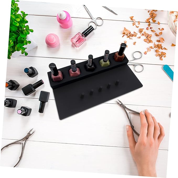 Nail Oil Bottle Cover Nail Polish Stand Finger Polish Holder Silicone Tools Holder Case Paint Organizer Rack Fixture Manicure