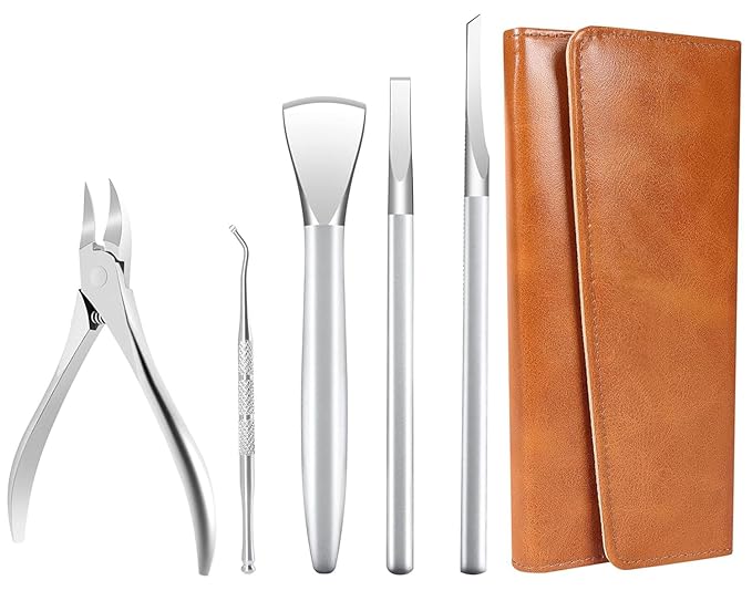 Ingrown Toenail Removal Kit, Pedicure Tools Kit Professional Knife Set Stainless Steel Ingrown Toenail Tool Foot Care Tools Nail Cuticle Remover (5 Pcs Set)