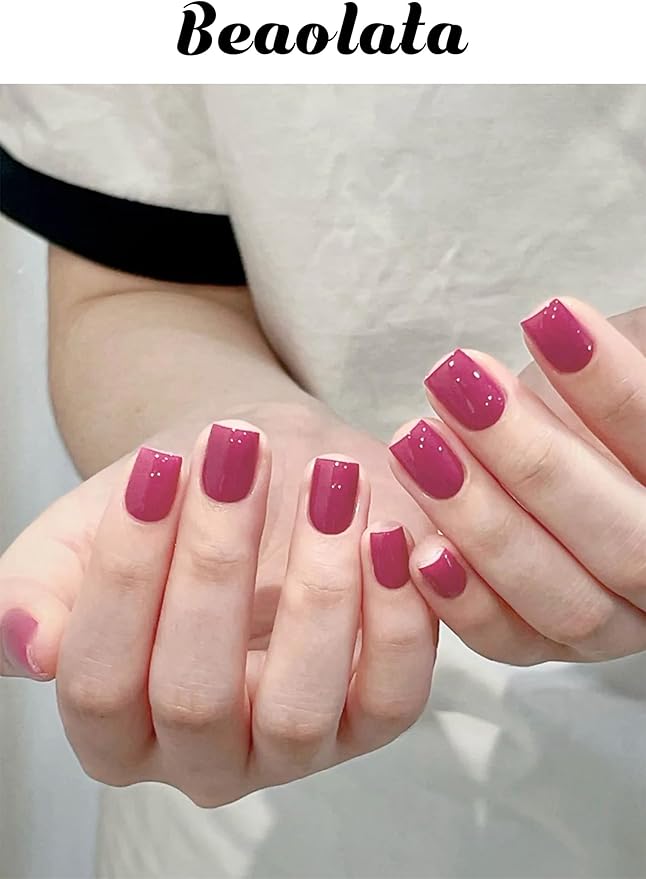 Semi Cured Gel Nail Strips - UV Light Gel Nail Stickers - 20 Long Lasting Salon Quality Wraps (Prismatic Cherry Red)