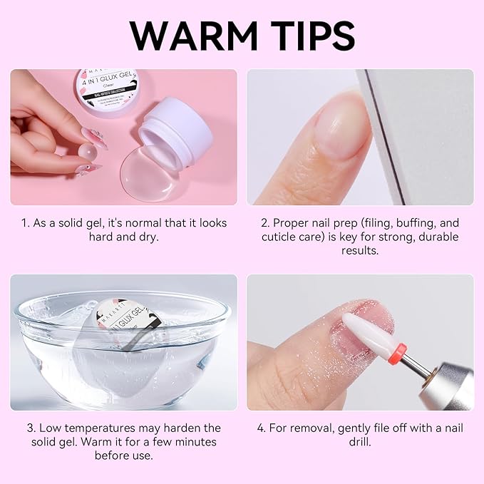 Makartt 3D Gel Nail Art: Clear Sculpting Gel Non-Sticky Hand Carving Glue Extension No Wipe Chrome Nail Powder Molding Gels Solid UV LED Soak Off Gels Nail Art DIY Salon Home