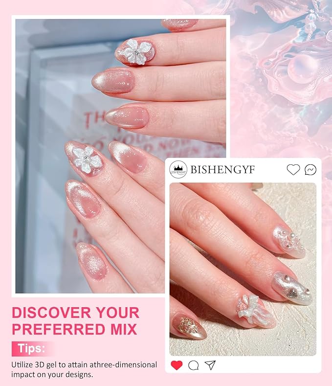 Clear 3d Nail Gel,Multifunctional 15g Pearl 3D Sculpting Nail Gel No Wipe Craving 5D Embossed 3D Nail for Carving,Molding and Painting Art Designs,Rhinestone Glue for Gems Decoratio